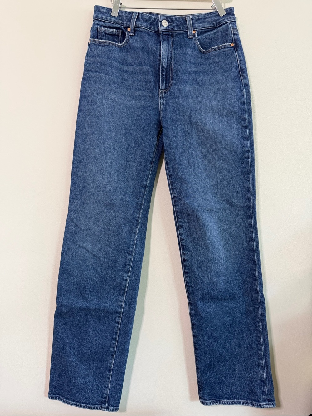 PAIGE Stevie Straight Leg Jeans Size 29 Medium Indigo Wash Cotton Blend